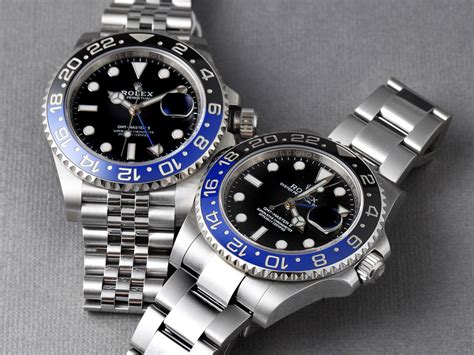 rolex gmt ii batman vs black|wearing Rolex Batman gmt.